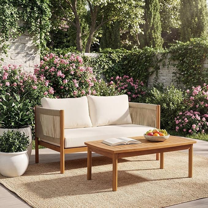 Outdoor Loveseat and Coffee Table Set by Christopher Knight Home