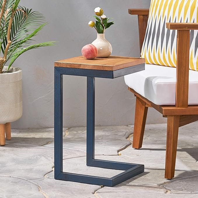 Caspian Outdoor Firwood C Shaped Table