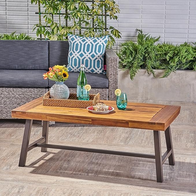 Carlisle Outdoor Acacia Wood Coffee Table by Christopher Knight Home