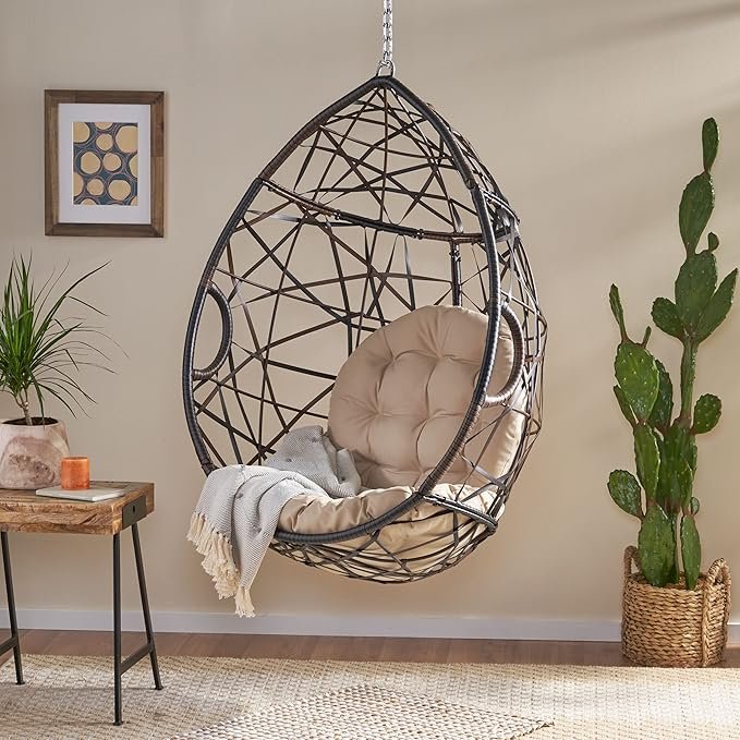 Isaiah Indoor/Outdoor Wicker Tear Drop Hanging Chair