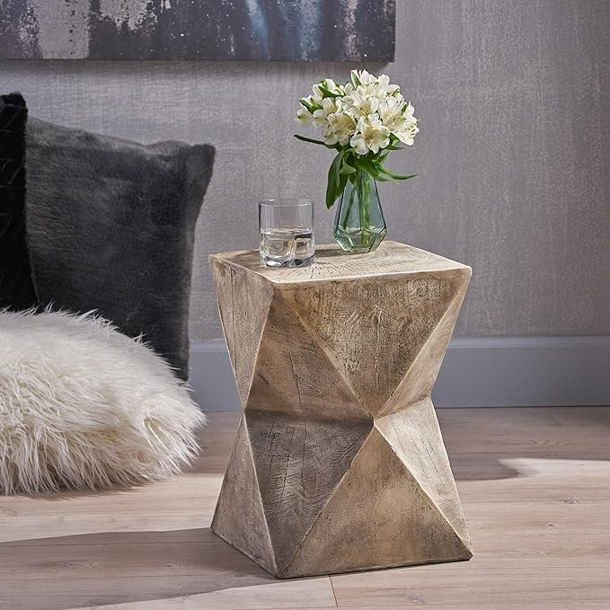 Manuel Weight Concrete Accent Table by Christopher Knight Home